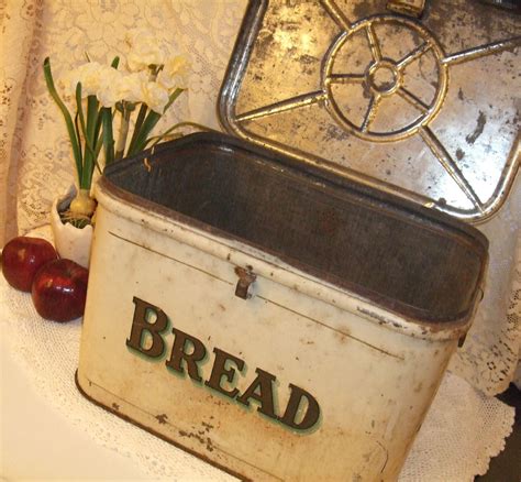 vintage metal antique metal bread box|old metal boxes for sale.